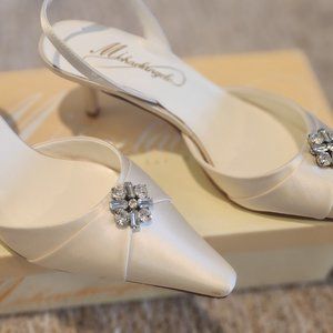 Michaelangelo - Womens Ivory Bridal Satin Shoe - New